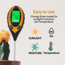 4 in 1 PH/Moisture/Temp/Soil Testers PH Meter plants moisture meter soil moisture sensor Acidity Measure Instrument 60% OFF