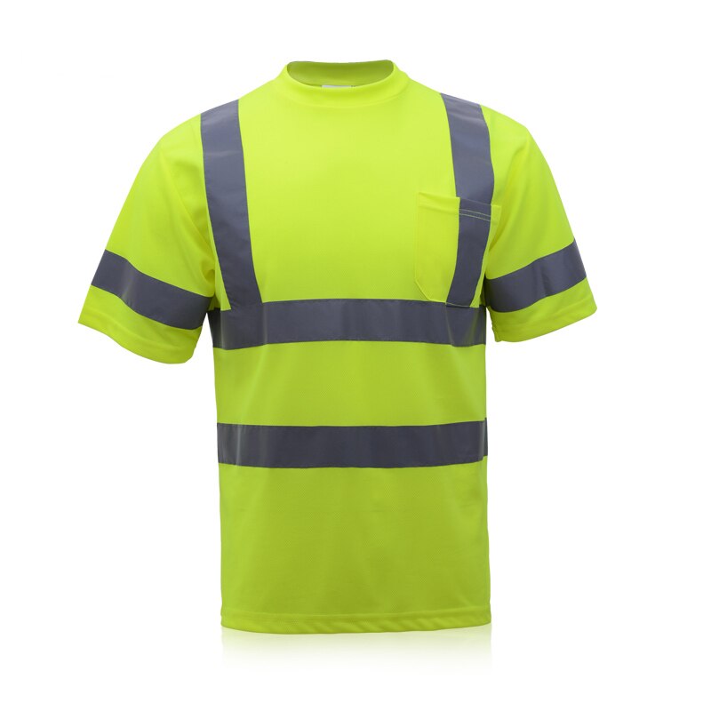High visibility work T-shirt breathable reflective mining safety shirt hygroscopic and sweat releasing