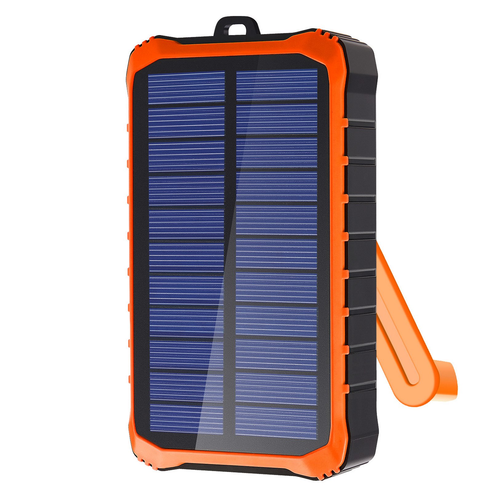 12000mAh Hand Crank Solar Power Bank Charger Portable Solar Charger Powerbank LED Flashlight Outdoor Emergency Light Tools: Orange