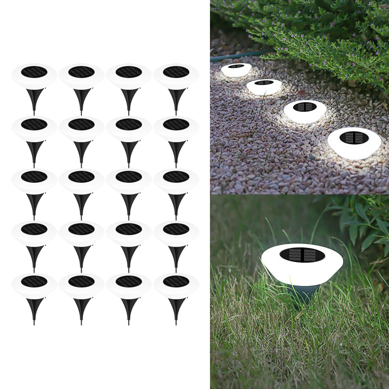 1-20Pack Solar Lights Outdoors Lamp 360° LED Floor Lights IP65 Waterproof with On/Off for Garden Yard Backyard Driveway Patio