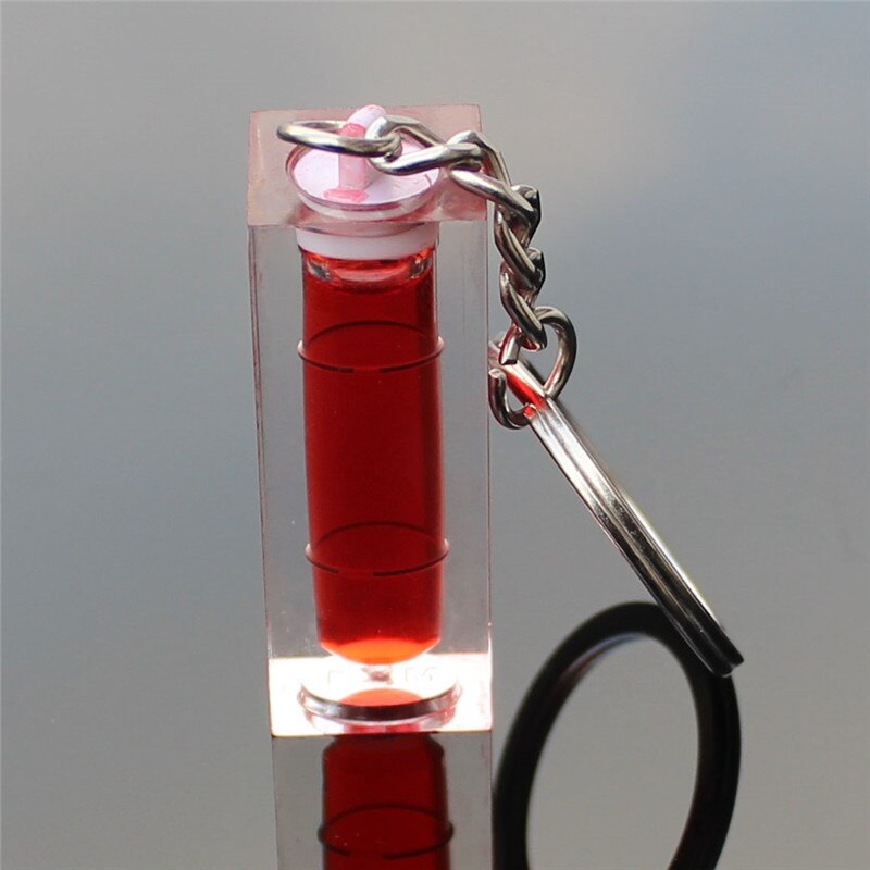 Haccury plastic waterpas sleutelhanger waterpas vierkant waterpas met subkettingen voor fotolijst muur hangend tv maat 40*15*15mm: Rood