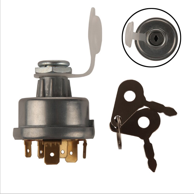 Ignition Switch With 4 Position 6 Terminal Wire Digger 2 Keys For Excavator Tractor Lawn Mower