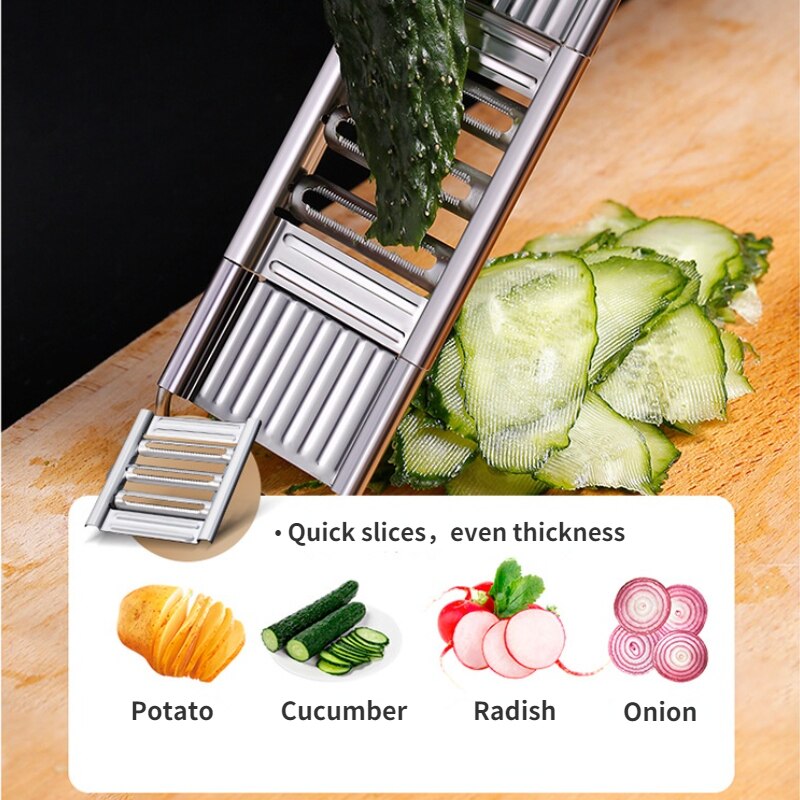 Multifunction 3-in-1 Grater Vegetable Cutter Household Cucumber Potato Cheese Slicer Garlic Masher Chopper Kitchen Accessories