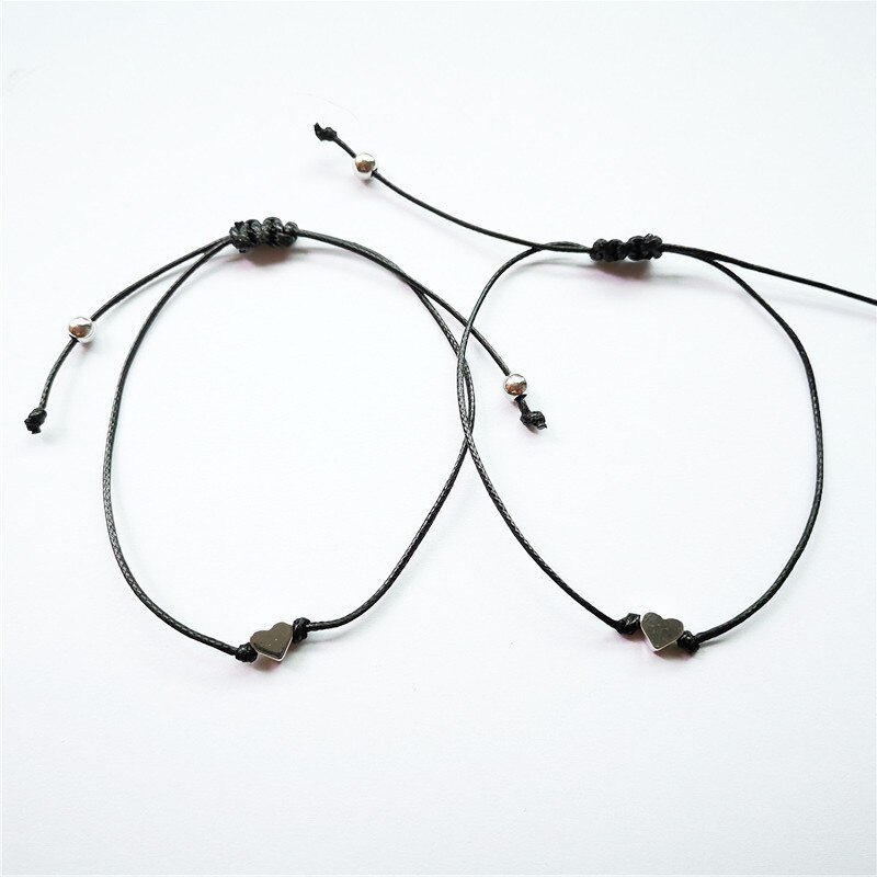 kleiner Finger Versprechen Paar Armbänder Für Frauen Männer verrotten Schwarz Schnur Glück Herz Charme Armbänder Valentinstag