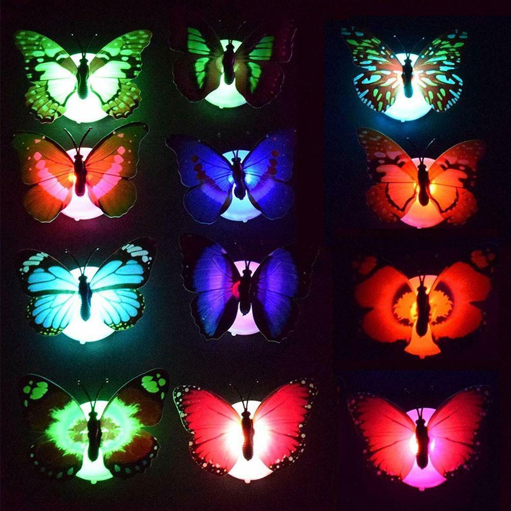 LED 3D Schmetterling Zauberstab Aufkleber Nacht Licht Lampe glühend Party Haus Zauberstab Aufkleber Startseite Decals Dekor Schreibtisch Zauberstab Dekoration G4Y7