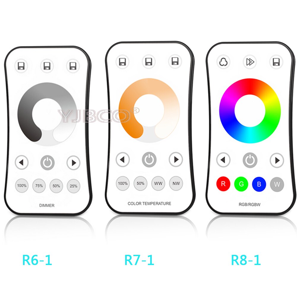 2.4g rf langaton led-kosketuskaukosäätimen himmennin 1ch 2ch 3ch led-ohjain yksiväriselle / värilämpötilalle / rgb led-nauhalle