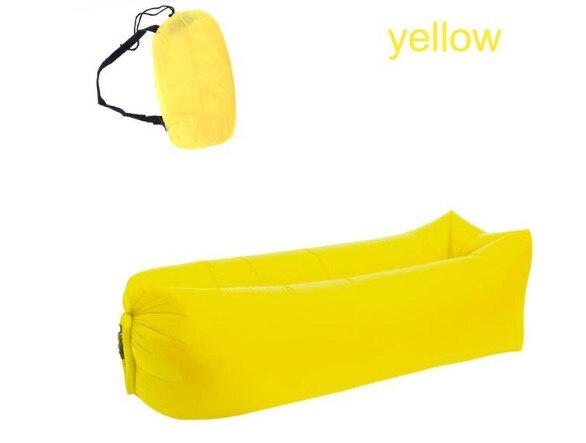 Silla de playa para adultos, saco de dormir para acampar, plegable, rápido, impermeable, inflable, saco de dormir para acampar: YELLOW