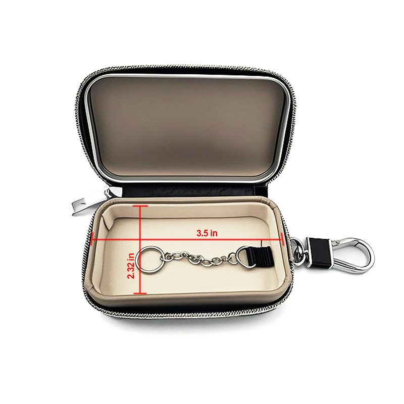 Bilnøkkelsignalblokkeringsetui faraday-boks anti-hacking tyverisikringsnøkkelbrikke pu-skinnveske etui blokkerer rfid-signalblokkeringsveske