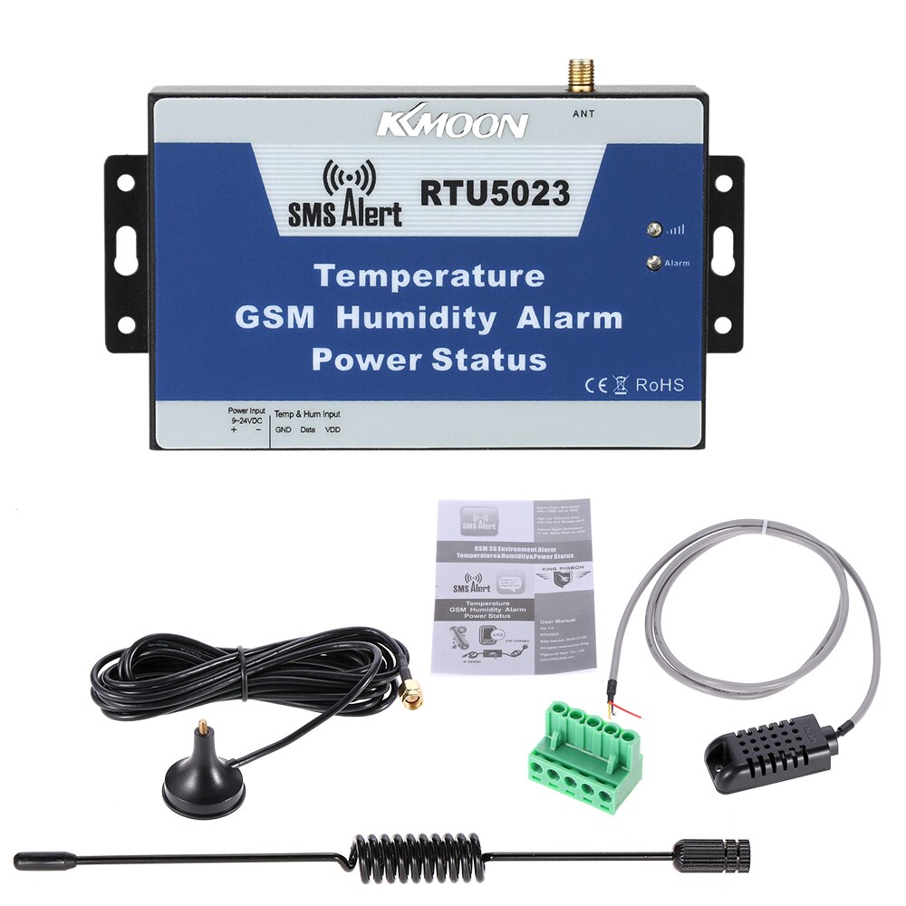 KKmoon-sistema de alarma SMS GSM, Control de temperatura, humedad y Estado de Energía, compatible con aplicación Android, 850/900/1800/1900MHz