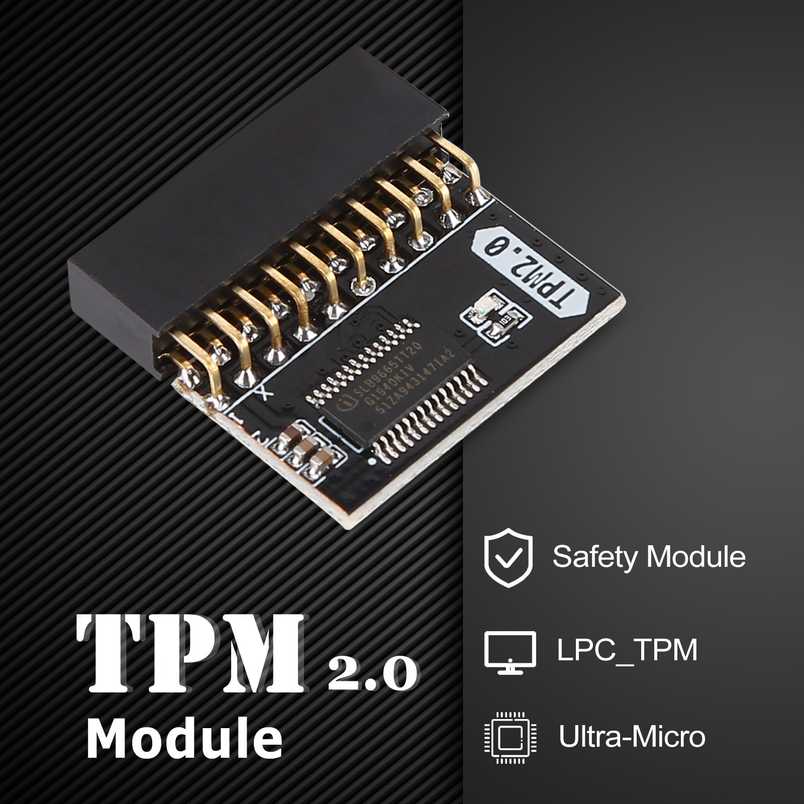 Tpm 2.0 20 Pin Module Moederbord Vervangende Deel Encryptie Beveiligingsmodule Tpm Externe Kaart 20-1 Pin Voor Gigabyte Platform