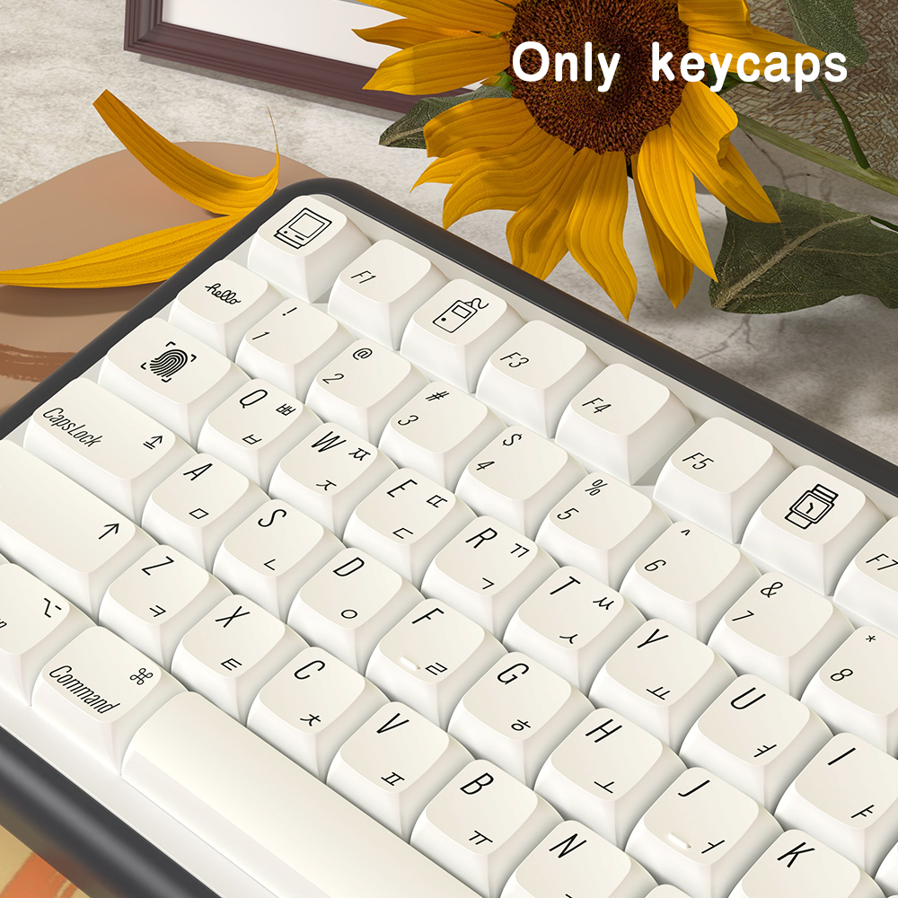 Teclas PBT de perfil XDA para Apple ISO MAC, teclas brasileñas coreanas, japonesas, rusas, españoles y francesas para teclado mecánico GK61