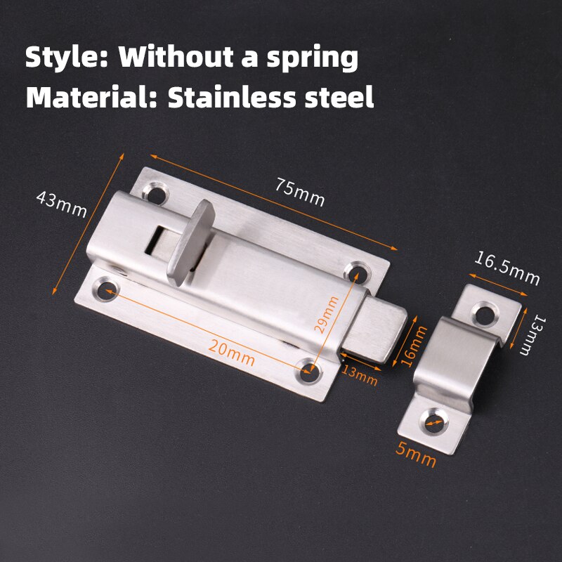 BETOCI Stainless steel latch lock latch spring automatic lock latch latch lock install bathroom door cabinet lock hardware: Manual latch