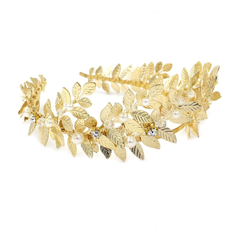 O870 Classic alloy plated wedding tiara wedding hair accessories bridal crown headpiece with leaves for bride