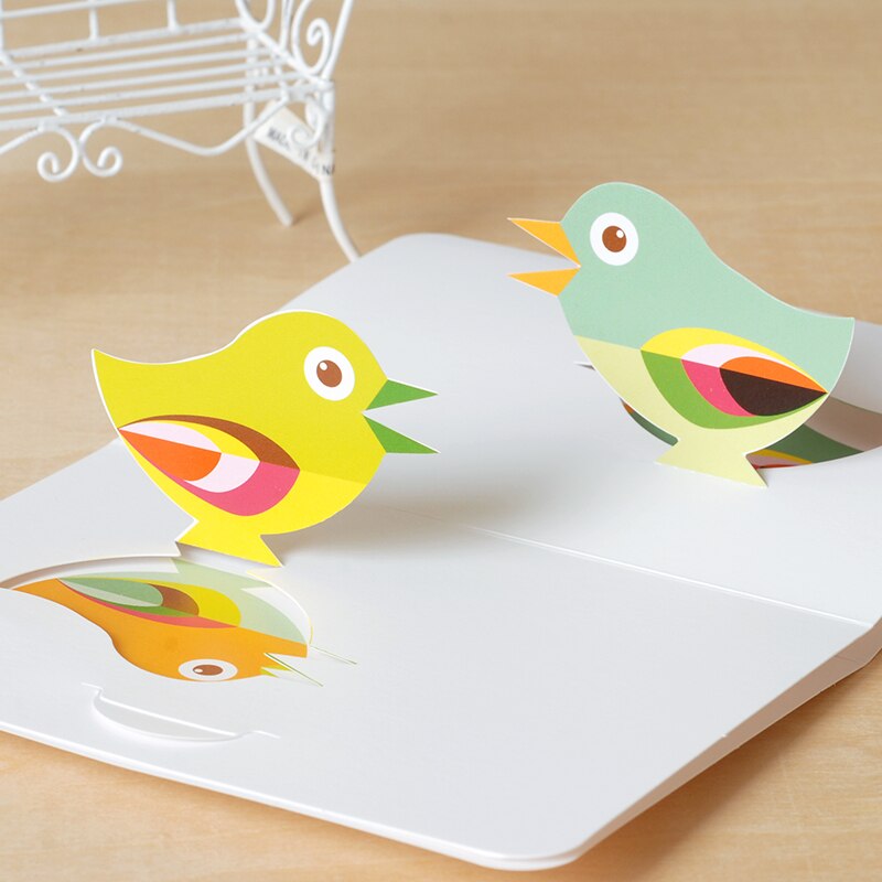 Tarjetas tridimensionales creativas para tallar en papel, tarjetas de felicitación de cumpleaños, Postales plegables, suministros de para niños, 10 unids/lote