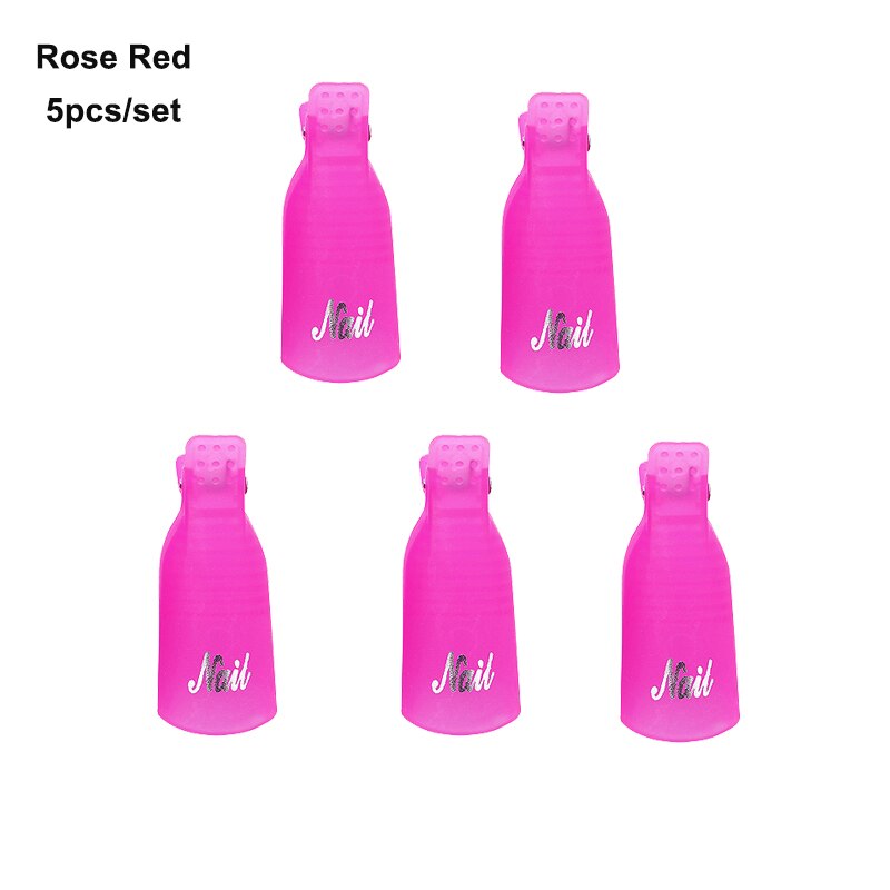 5Pcs/set Nail Polish Remover Wraps Plastic Soak Off Cap Purple Clip Nail Foot Toe UV Gel Polish Remover Nail Art Tools