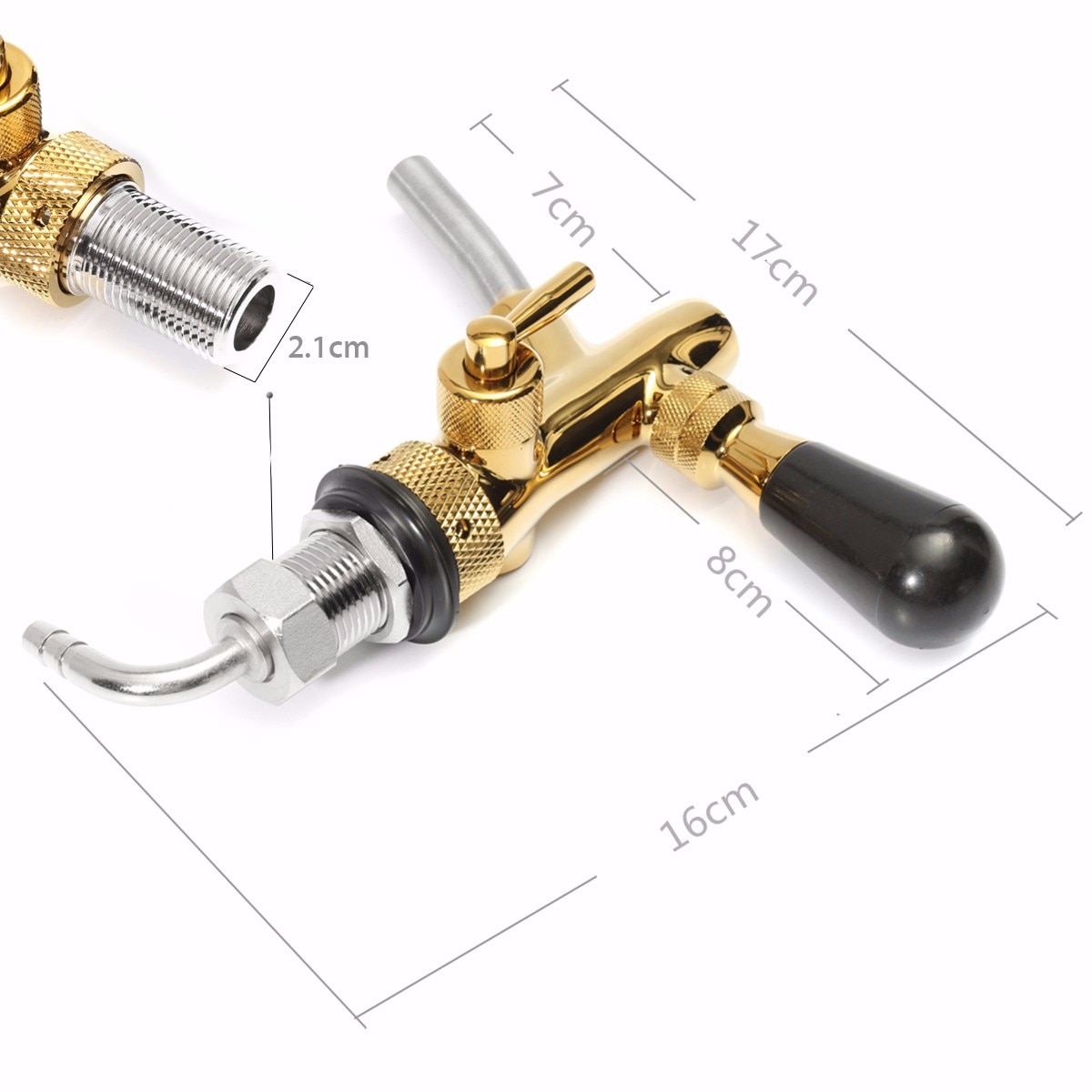 Verstelbare Gouden Bier Kraan Tap G5/8 Schacht Flow Control Chrome Rvs Tapbier Kraan Voor Bars Thuis bier