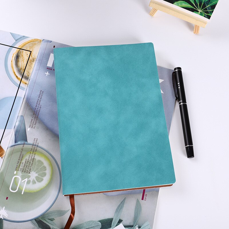 Faux Leather Diary Notebook Thick Paper White Blank Pages Sketchbook A5 Office Notepad Vintage Note Book Agenda Soft Cover: Blue Notebook