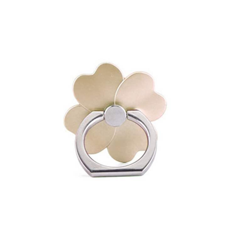 Finger Ring Mobile Phone Smartphone Stand Holder For iPhone XS Huawei Samsung cell Smart Round Phone Ring holder Car Mount Stand: gold Four Clover