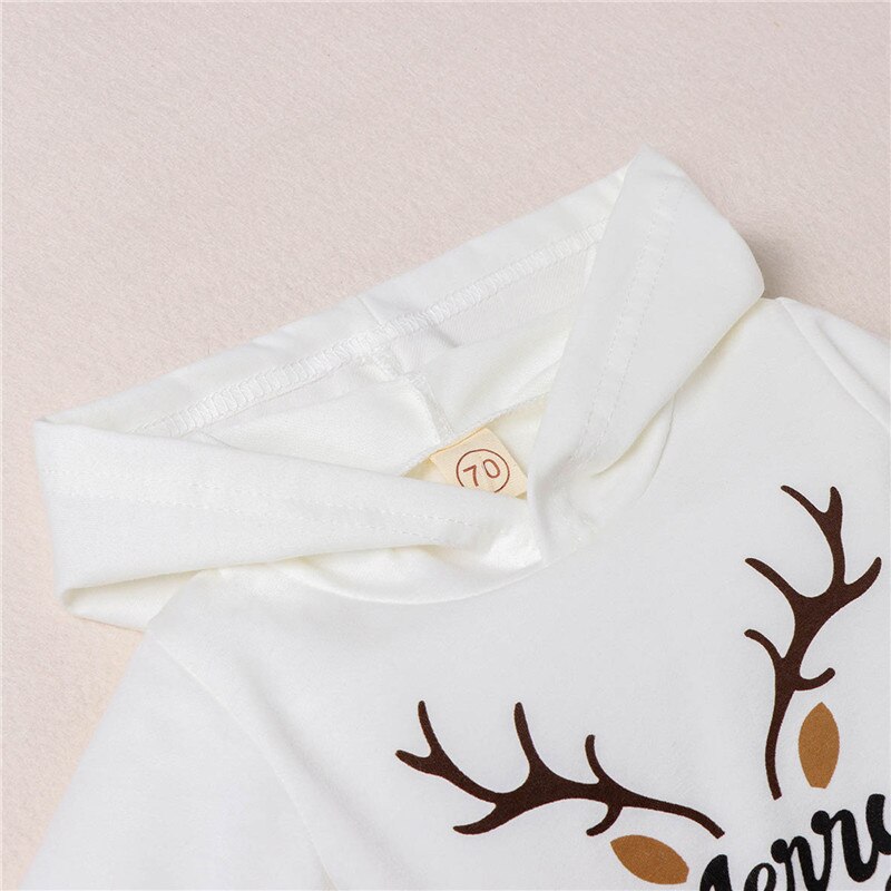Sweats à capuche de noël pour bébé garçons filles coton wapiti imprimer dessin animé à manches longues sweat à capuche hauts 0-4T