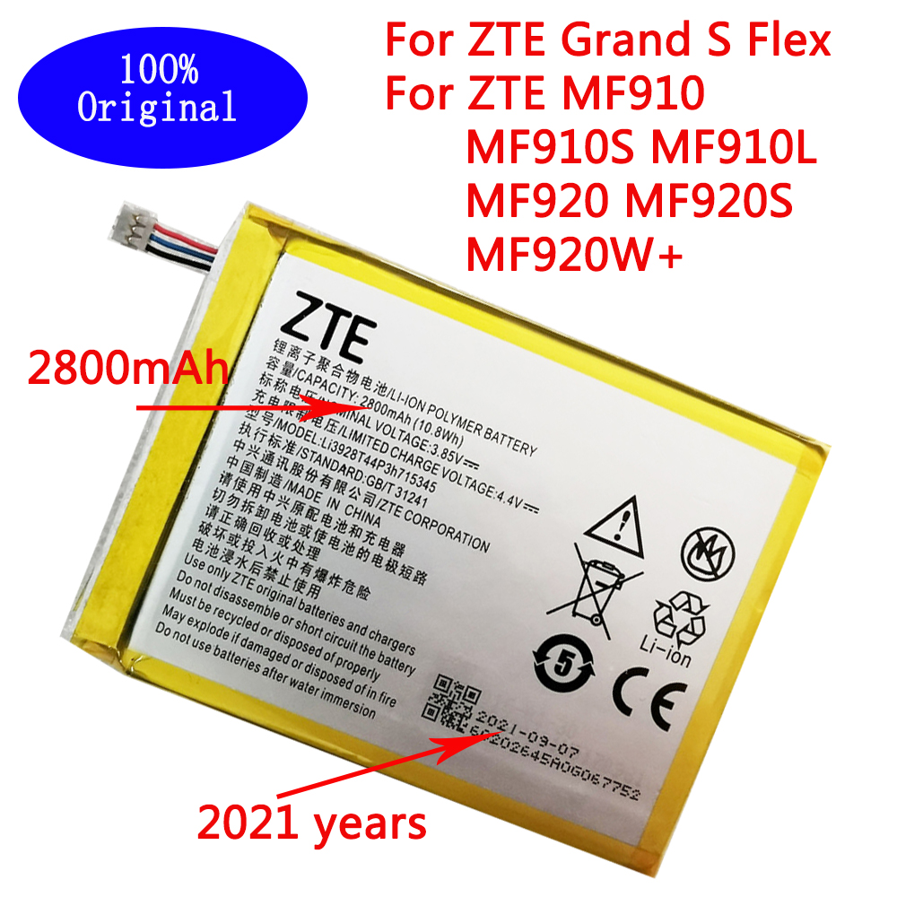 Originele 2800Mah LI3820T43P3h715345 Batterij Voor Zte Grote S Flex/Voor Zte MF910 MF910S MF910L MF920 MF920S MF920W + batterij