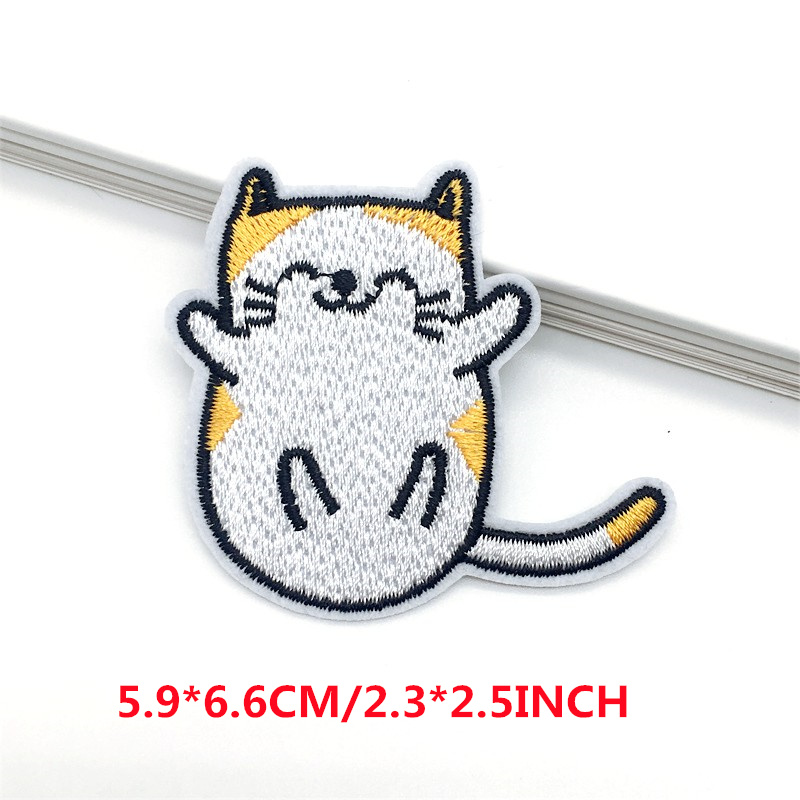 10 pièces dessin animé chat Applique broderie Patch pour vêtements Animal Patch fer sur patchs sur vêtements couture autocollant Patch