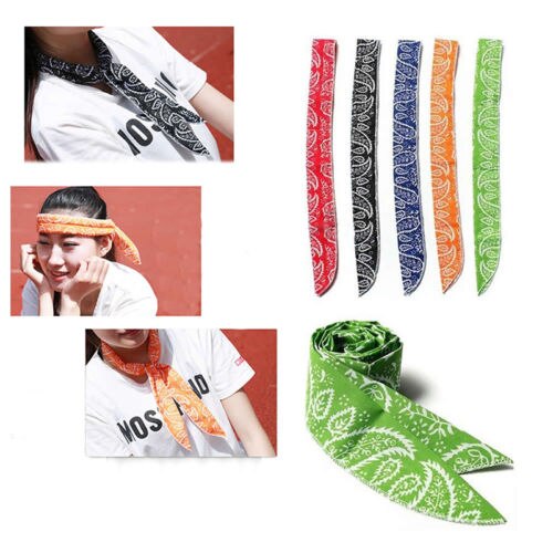Enfriador de cuello de verano, bufanda para el cuerpo, envoltura refrescante, corbata, diadema deportiva, recién en oferta, bufanda Vogue estampada de Color sólido para jóvenes