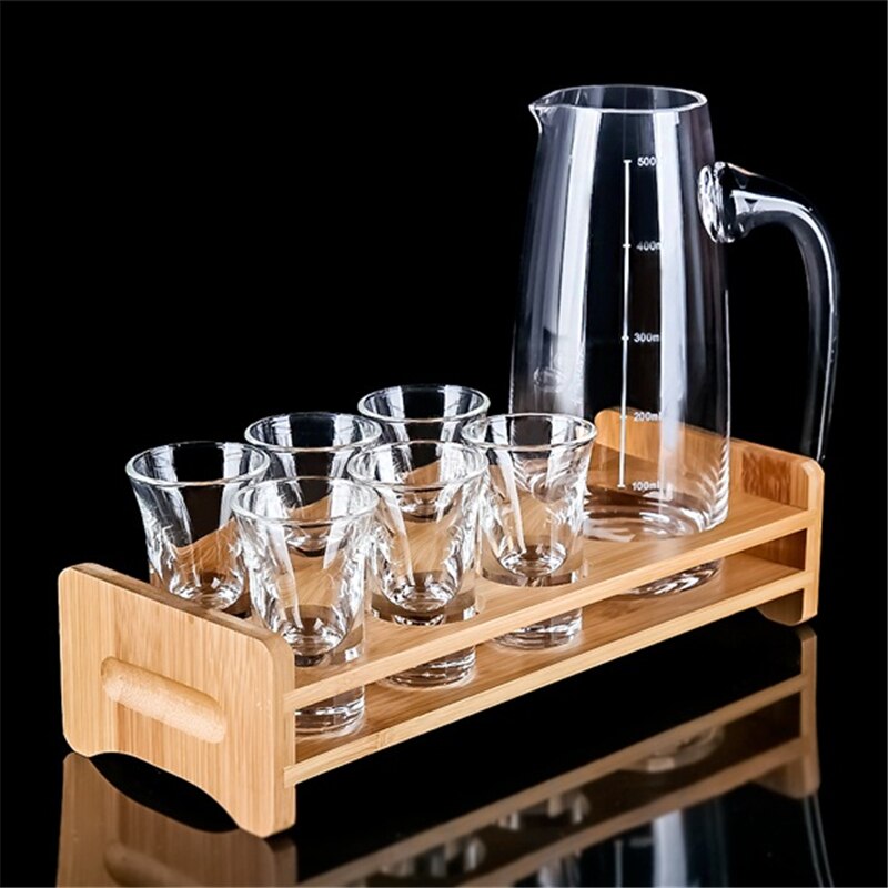 Présentoir à Cocktail verre cristal | Ensemble de Bar, verre de cristal, tasse de liqueur, ensemble de gobelets de liqueur avec support de la bouteille de vin de 300ml/500ml