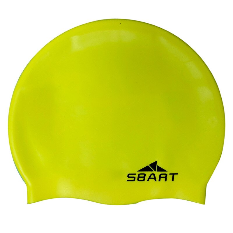 Sbart one size stevige badmuts voor lang haar siliconen badmuts voor dames heren duiksport scuba surfen zwembad watersport hoed: Geel