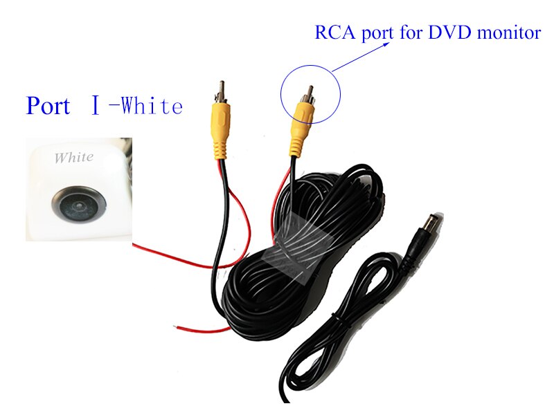 Wired Universal HD CCD Car Rear view Backup Reverse Parking Camera Black Chromed White Silver Camera 170 degrees: DVD Monitor White
