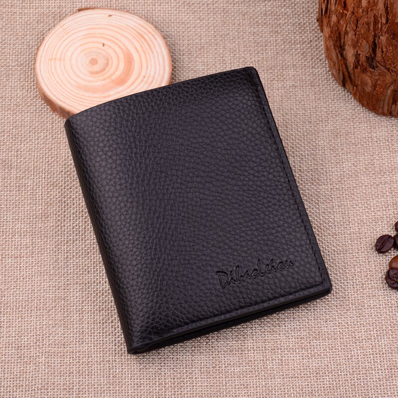 DEABOLAR mannen Business Korte Zachte PU Lederen Portemonnee Mannelijke Dunne Verticale Portefeuilles Kaarthouder Portemonnee voor Man