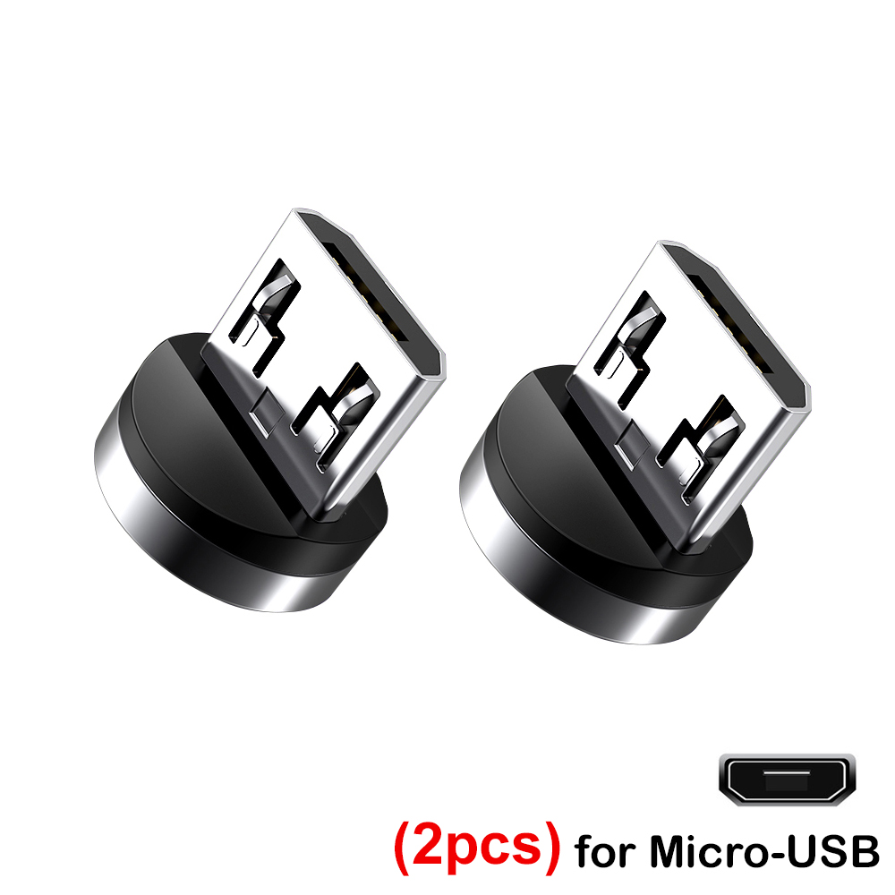 1/5pcs Round Magnetic Cable Tip Micro USB Charging Cable Plug USB Type C Magnet Cable Adapter for Iphone Magnet Charger Adapter: black