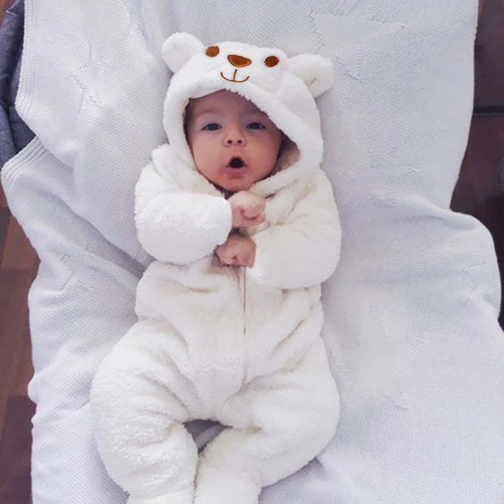 Winter Clothes Newborn Girls Overall Autumn Long Sleeve Baby Coral Fleece Romper For Baby Boys Jumpsuit Costume Infant Clothing