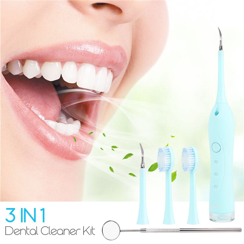 3 In 1 Dental Cleaner Kit Sonic Trillingen Plaque Vlekken Remover Tanden Whitening Waterdichte Elektrische Tandenborstel Dental Cleaning