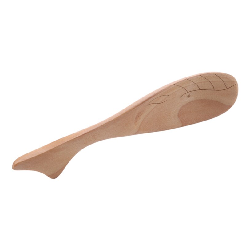 Cucharilla de arroz de madera para cocina, cucharilla de arroz de madera Natural respetuosa con el medio ambiente, pala de Paddle de arroz de caricatura Animal, cucharilla de arroz de pescado bonita: shark