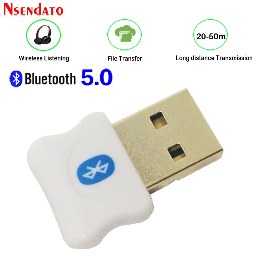 Mini USB Bluetooth V5.0 Receiver Adapter USB Wireless Bluetooth 5.0 Music Sound Receiver Dongle for Computer PC Wireless Mouse