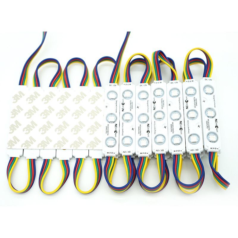 100pcs 5050 RGB LED Module Light 12v LED Injection Modules Backlight Full Color Can Change IP65 Waterproof for Led Sign Lighting