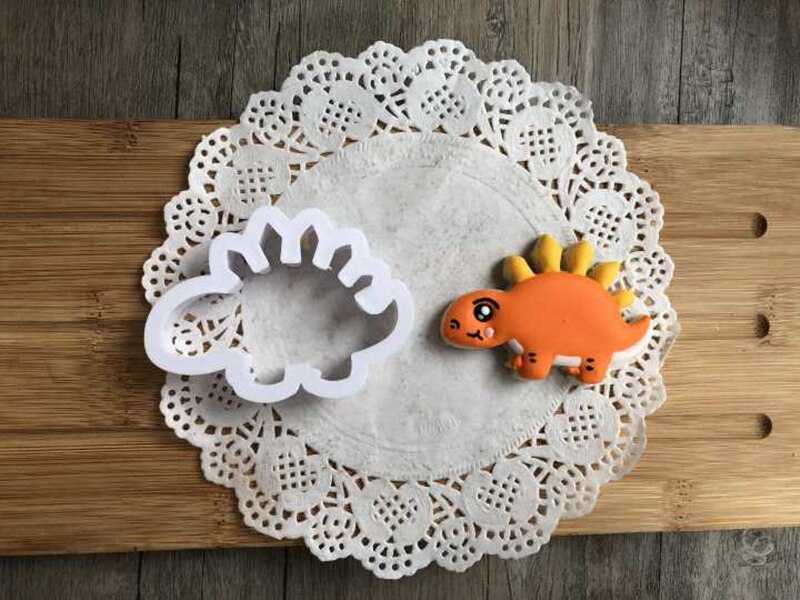 3/8 kpl 3d dinosauruksen keksileikkuria muotti dinosaurus fossiili fondantti keksi kohokuviointimuotti lapsille synttäreille leivontakakku koriste