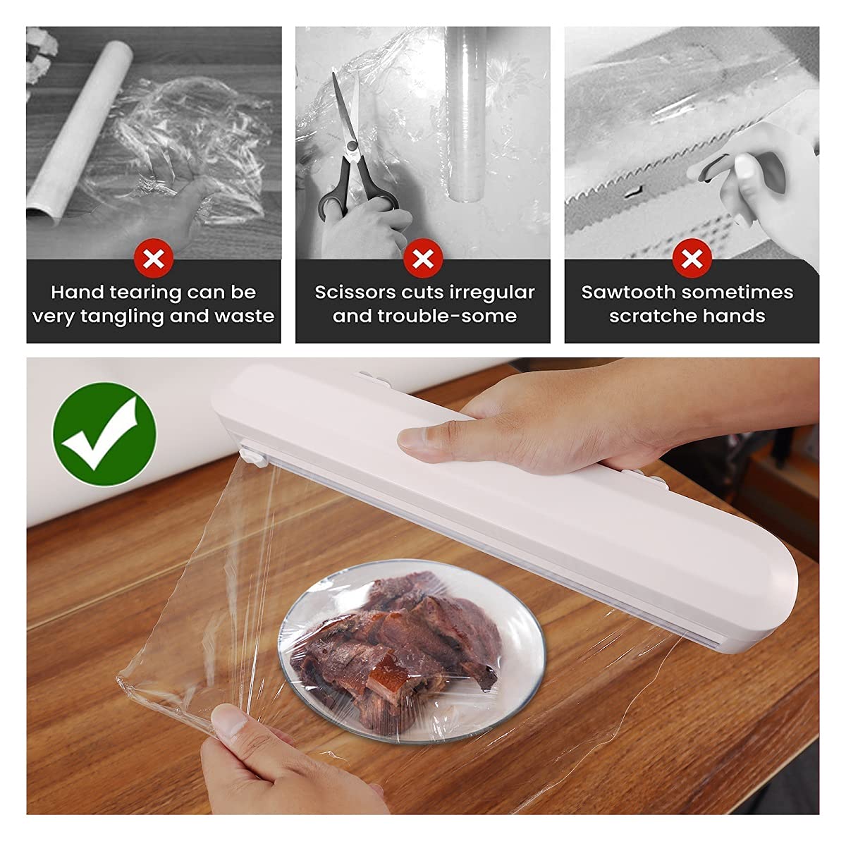 Plastic Cutter Foil Cling Film Fresh-Keeping Film Cutter Food Wrap Dispenser Storage Holder Kitchen Accessories Household Tools