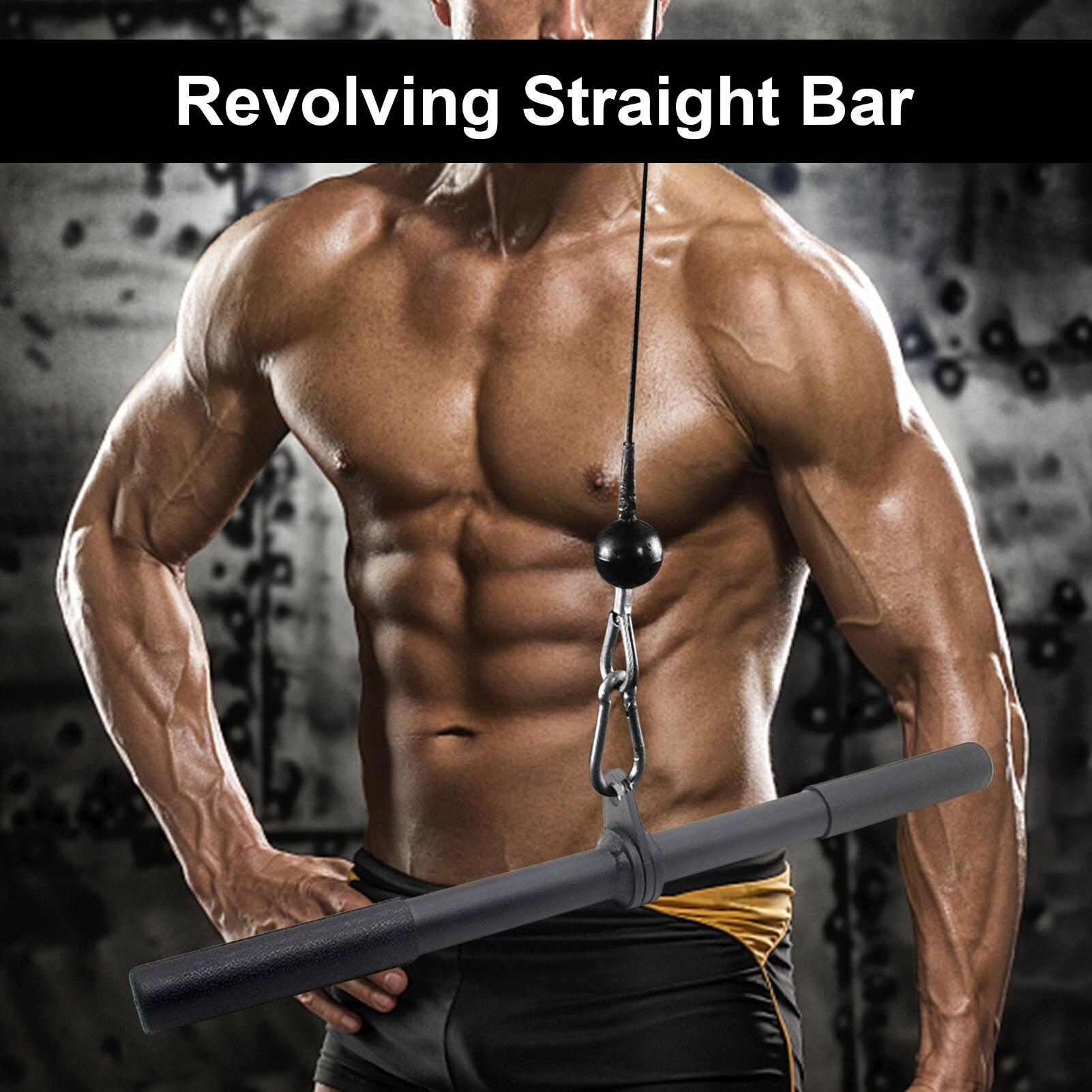 Fitness Pulley Cable Revolving Straight Bar Forearm Strength Exerciser Arm Biceps Triceps Trainning Bar For Gym Equipment