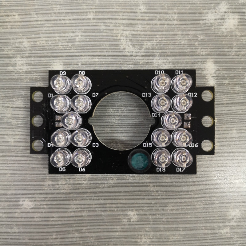 90 degree Invisible 18pcs transparent IR LEDs light board for Illuminator IR Infrared Camera 940nm light board parts