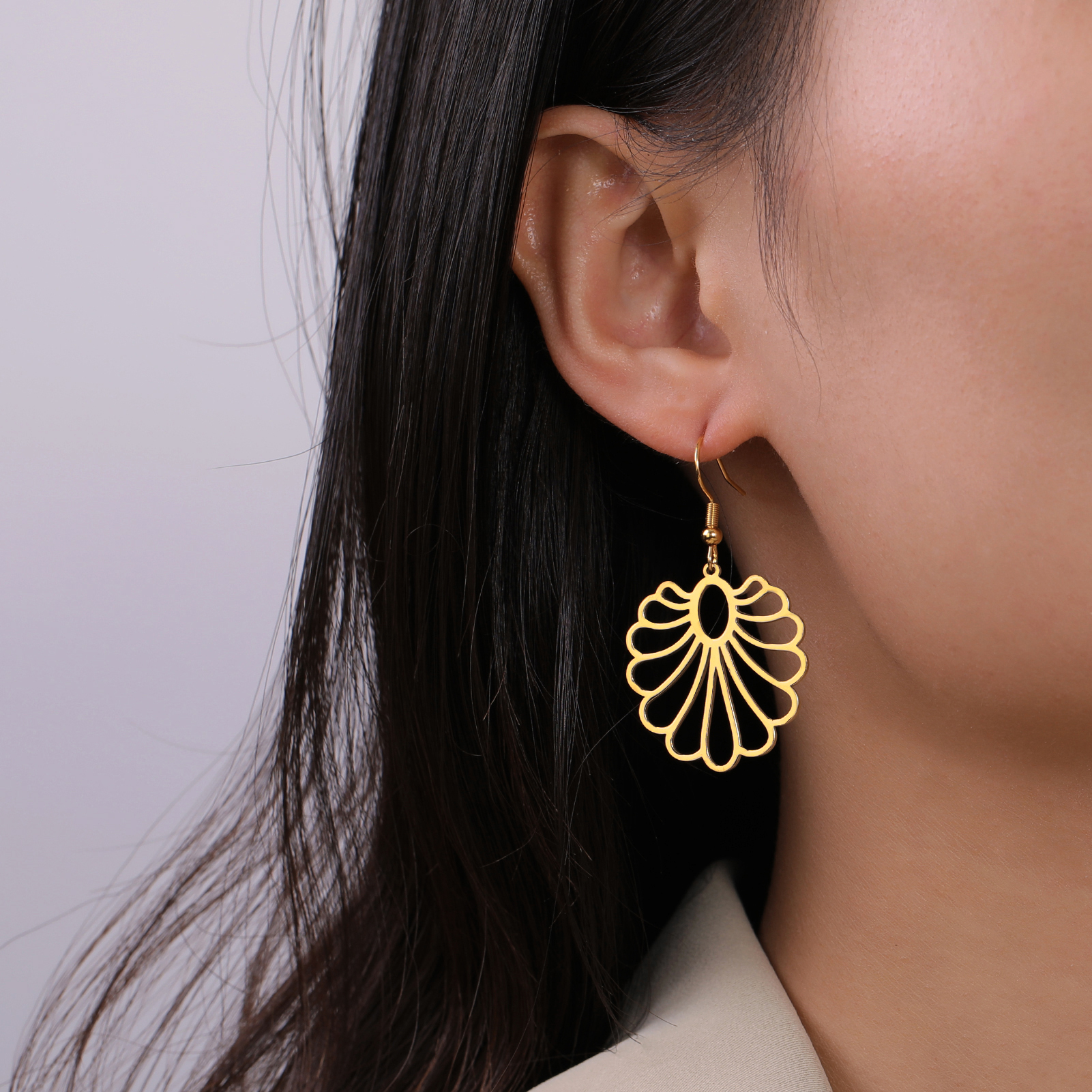 Cazador Orecchini pendenti in filigrana bohéaspetto Orecchini pendenti etnici con fiori in acciaio inossidabile per gioielli da donna Regalo di san Valentino tutto'ingrosso