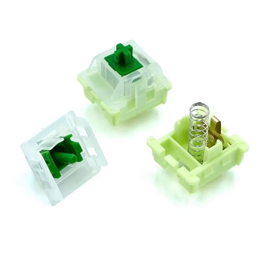 GGBOY Matcha interruptor verde 40g 3 pines POM PA66 interruptores de teclado mecánico lineal personalizado lubricación de fábrica RGB SMD interruptor para juegos: Interruptor blanco