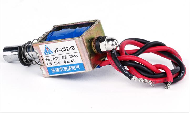 Electroimán solenoide de marco abierto, JF-0520B, 6V, 12V, 24V, 10mm, 0.4N, 40g