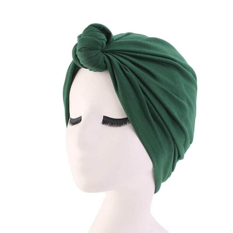 58cm hårstyling caps slips turban hat boheme top knude turban afrikansk twist cap headwrap dame kvinder hår nat tilbehør: Grøn