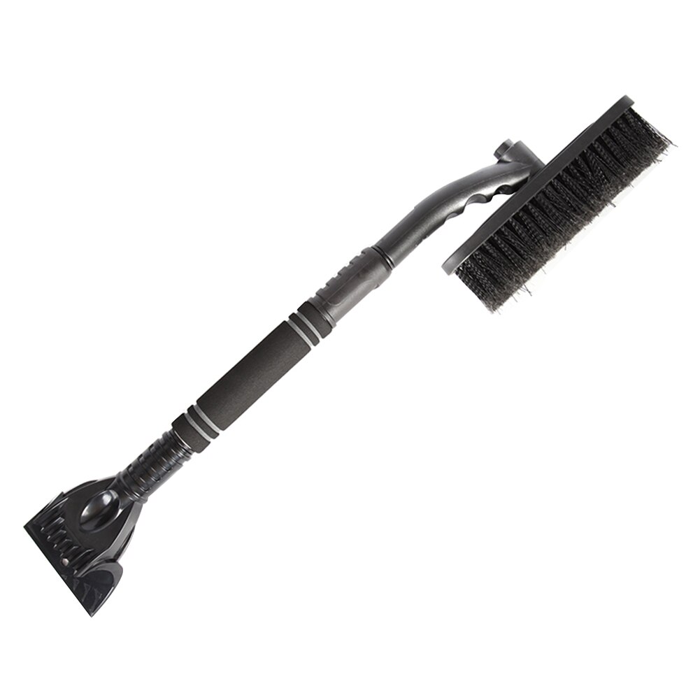 28 inch 2 in 1 Multi-function Extendable Car Auto SUV Truck Snow Brush Ice Scraper with Foam Grip for Deicing Snow Removal Tool: Black