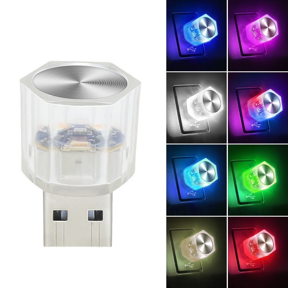 Bil usb ledet omgivelseslys billeselampe fargerik dekorativ lampe interiør atmosfære dekorasjoner lys tilbehør