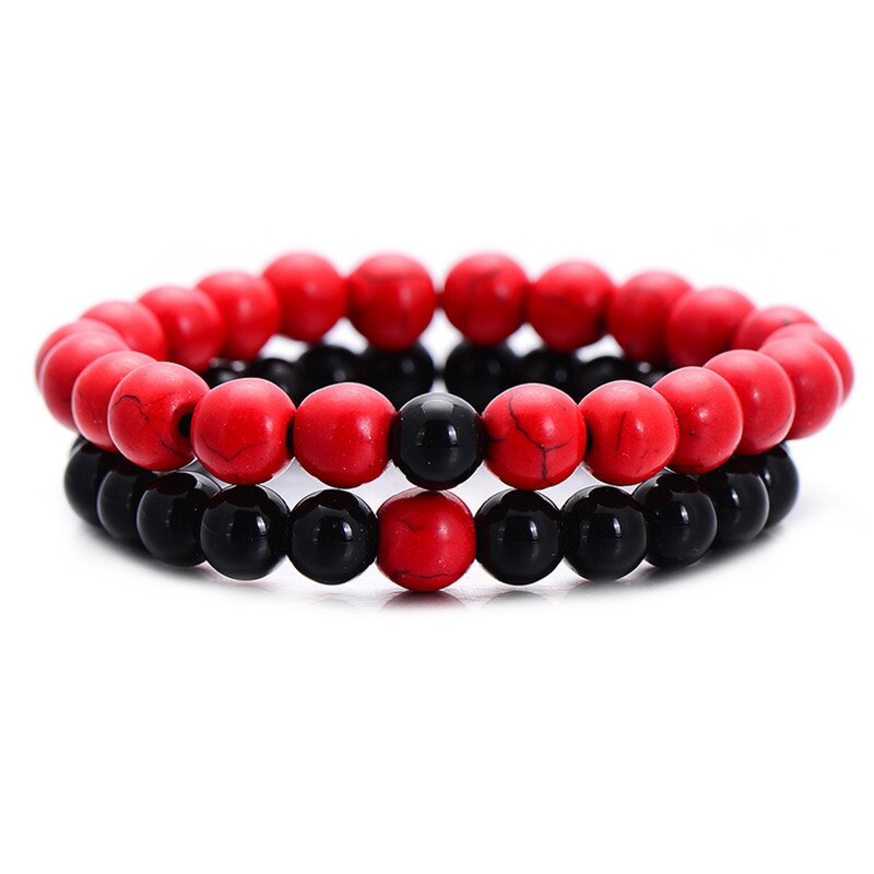 stil verwitterten stein perlen paar armband klassische stein Liebhaber armband für frauen: H14