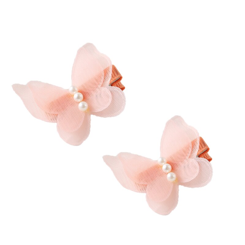 2PCS/Set Girls Colorful Dream Butterfly Cartoon Hair Clips Hair Pin For Baby Children Kids Princess Clothing Accessories: 01