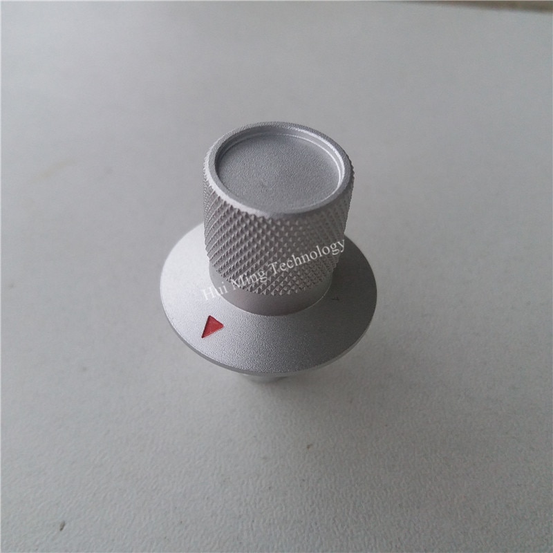 2 Stuks Aluminium Knop Potentiometer Knop 27*34.5*6Mm Zandstralen Knop D Shaft Potentiometer Cap Power Volume gear Schakelaar Knop