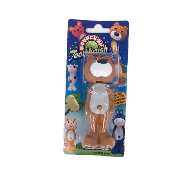 Spazzolini da denti retrattili per bambini spazzolini da denti a setole morbide a forma di animale per bambini spazzolino da denti per igiene orale dentale: 1pezzi marrone orso